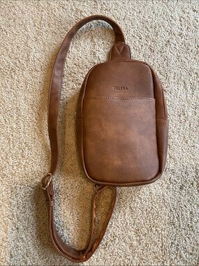 Telena Brown Leather Crossbody Sling for Men